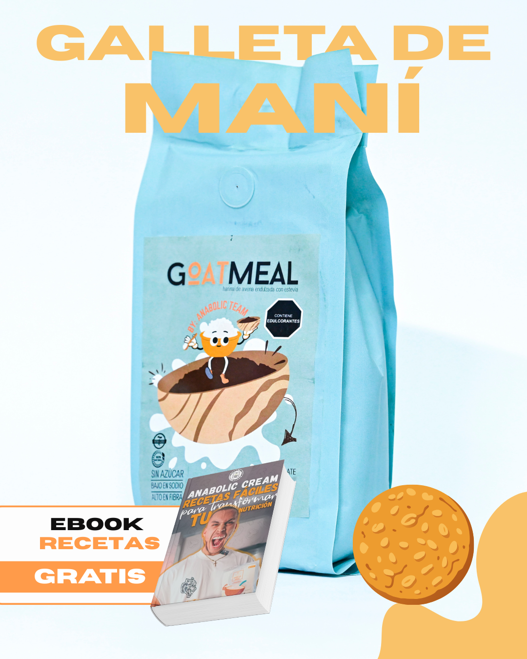 Avena con sabor - Galleta de maní GOATMEAL
