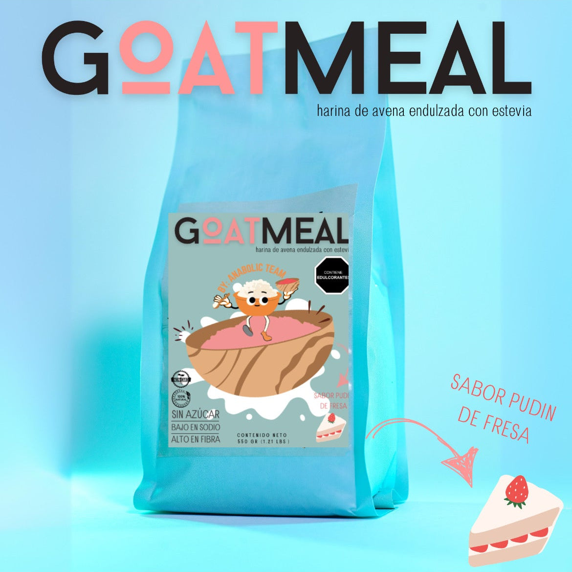 Avena con sabor - Pudín de fresa GOATMEAL