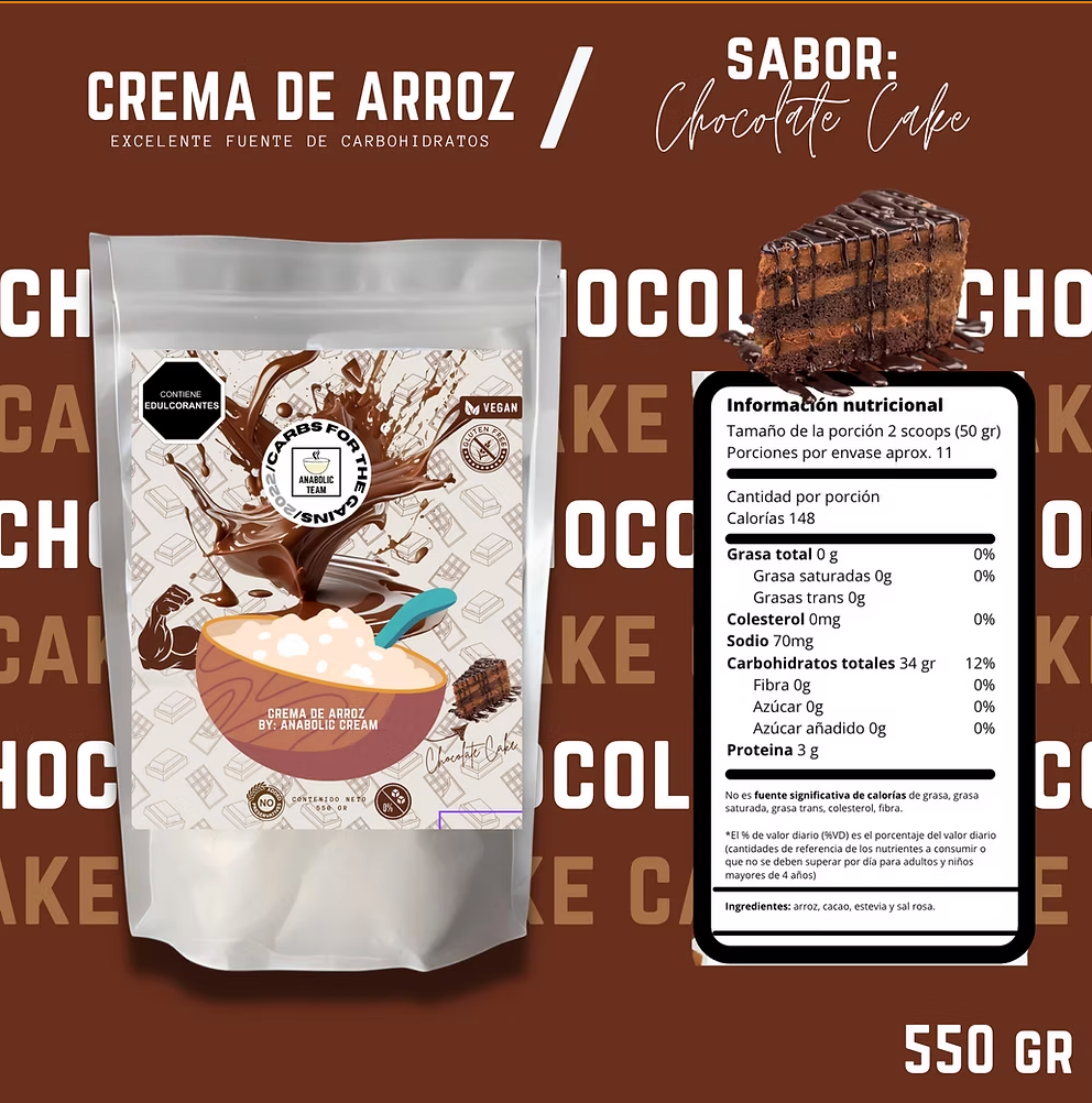 Crema de arroz instantánea - Chocolate cake