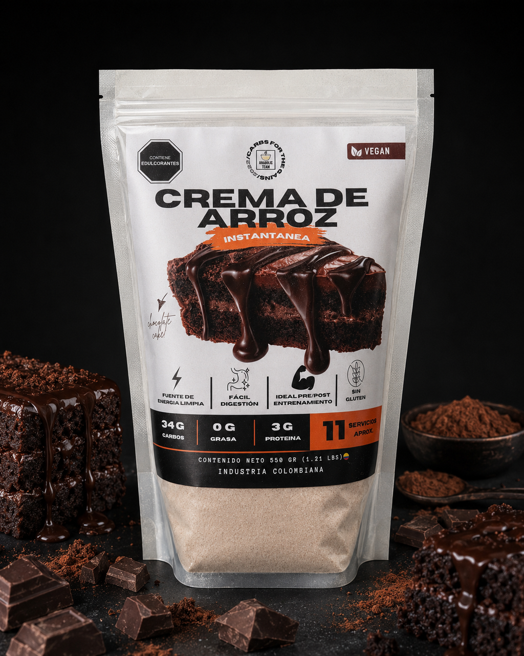 Crema de arroz instantánea - Chocolate cake