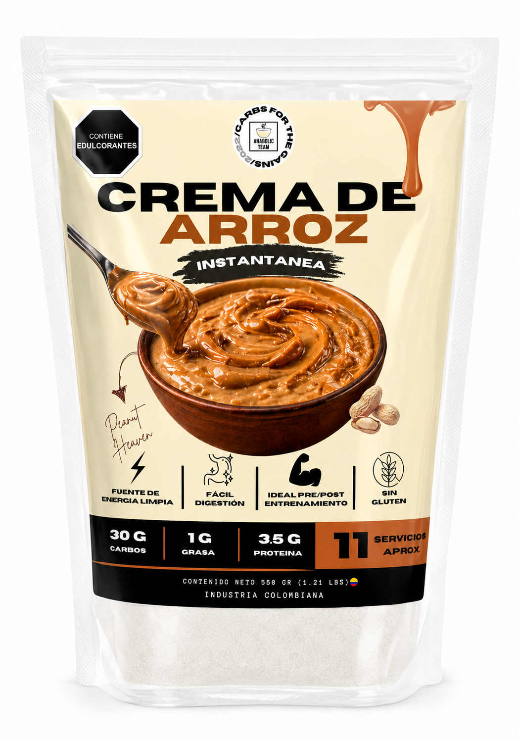 Crema de arroz instantánea - Peanut heaven 🥜