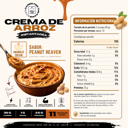 Crema de arroz instantánea - Peanut heaven 🥜