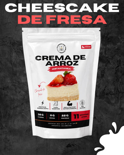 Crema de arroz instantánea - Cheescake de fresa