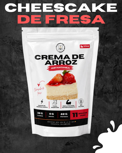 Crema de arroz instantánea - Cheescake de fresa