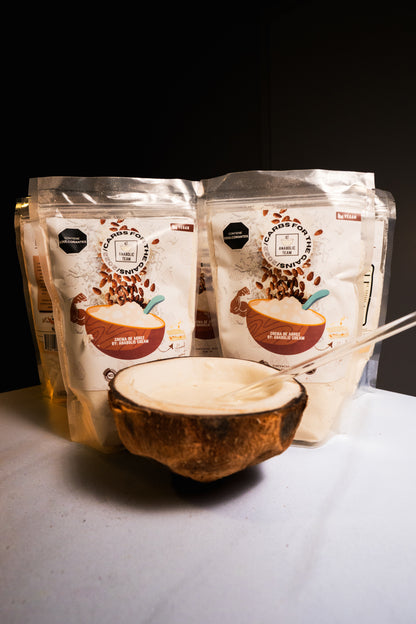 Crema de arroz - Pie de coco con almendra