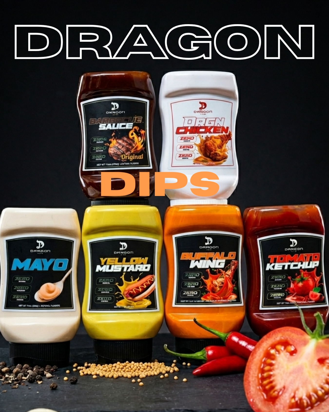 Salsas DRAGON DIPS 🔥 0 calorias | Bajas en calorias
